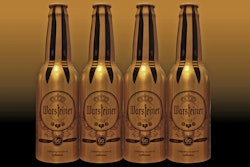 Sleek aluminum bottle celebrates Lufthansa's 60th anniversary.