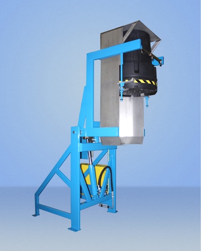 Open chute drum discharging system