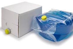 20-L bag-in-box package passes the design qualification testing of a combination package; fiberboard box with plastic bag.