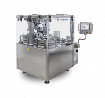 Next generation continuous-motion machine produces up to 200,000 capsules/hr.