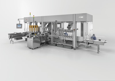Pharmaceutical machine is modular and scalable for small and large batches, provides quick, tool-less changeover, and pack style flexibility.