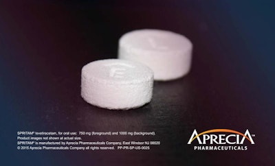 Aprecia Pharmaceuticals’ SPRITAM® tablets to treat seizures maintain integrity within unit-dose packaging.