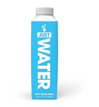 JUST water bottle now includes plant-based materials