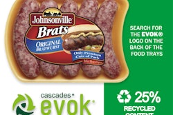 Johnsonville has switched to a PS meat tray with 25% recycled content.