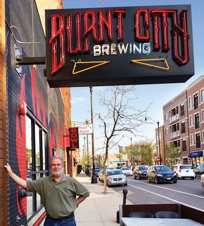 Editor Pat Reynolds at Burnt City Brewing, Chicago