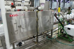Quality assured: Bonded Pac's Tripack steam tunnel with air knife (white unit to right) from Paxton Products.