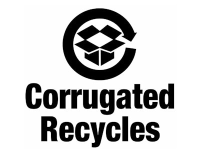 The Corrugated Recycles symbol is present on a majority of corrugated packaging.
