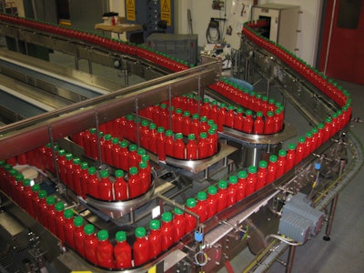 Orkla brought blow molding of its ketchup bottles in-house at the Fågelmara plant in part to increase its production efficiency.