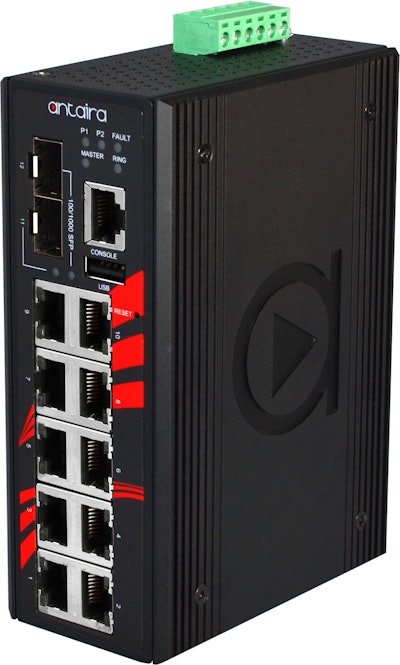 Antaira Technologies IP30-rated LMX-1202G-SFP 12-port Ethernet switches