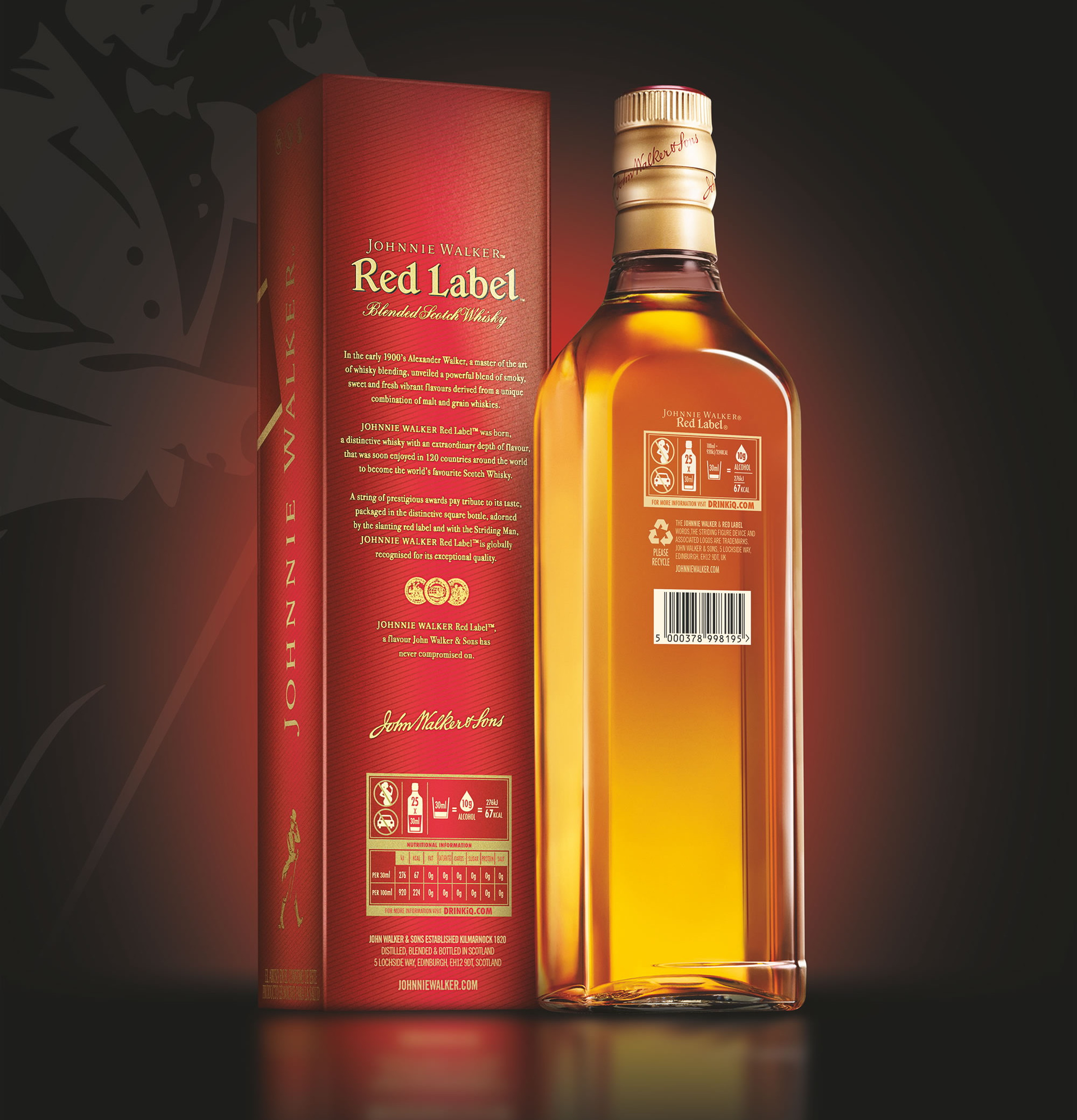 By year-end 2016, 30 million bottles of Johnnie Walker will carry on-pack alcohol content and nutritional information.