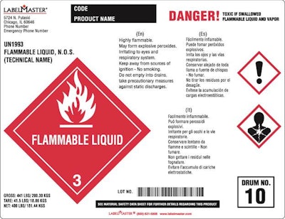 Electrostatic dissipative labels make hazardous materials labeling safer and protect workers in volatile vapor-filled environments.