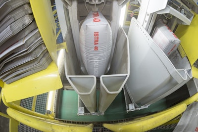 Neat, accurate bags of cement filled on Beumer system.