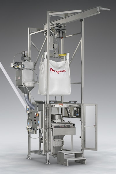 Sanitary bulk bag weigh batch unloader