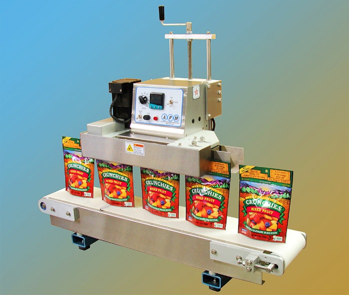 All Packaging Machinery Tabletop band sealer for standup pouches From