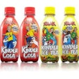 Shrink sleeve labels distinguish Kinder Cola.