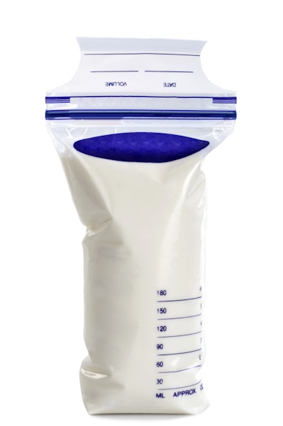 New Grand View Research predicts the antimicrobial packaging market value will reach $11.92 billion by 2024. This image shows a bag containing breast milk.