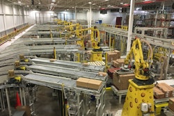 At Sargento, each case of product is conveyed to one of eight palletizing cells and diverted into one of three palletizing lanes.