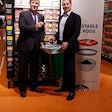 Minister Glen Murray and Ian Gordon, Loblaw, announce 100% compostable President’s Choice coffee pods.