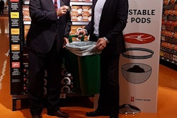 Minister Glen Murray and Ian Gordon, Loblaw, announce 100% compostable President’s Choice coffee pods.