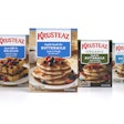Redesigned packaging for Krusteaz pancake mixes