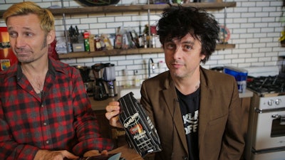 Green Day band members Mike Dirnt (l.) and Billie Joe Armstrong (r.) have created a new kind of coffee company.