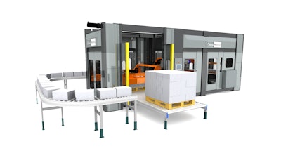 High speed, floor level palletizer