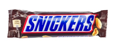 The Mars’ Snickers bar uses bio-based film made from starch derived from wastewater from potato processing.