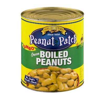 A variation on a 603-dia easy-open end for McCall Farms’ 6-lb can of boiled peanuts eliminates the need for a can opener.