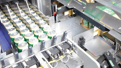 The customizable cartoning system features servo positive drive and tool-free changeover for varying carton lengths and widths.