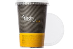The Airdry CUP uses a combination paperboard-plastic package, that provides material reduction and high-quality printing.