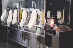 The TaskMate Robotic Syringe Filler and Capper system integrates two Fanuc clean class LR Mate robots with RABS (Restricted Access Barrier System)