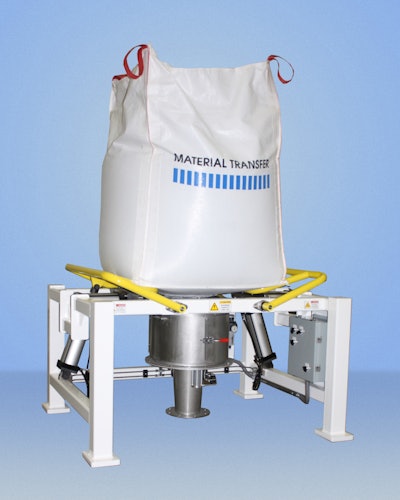 Low-headroom bulk bag discharger