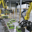 A robotic palletizer and stretch wrapper reside at the end of the line.