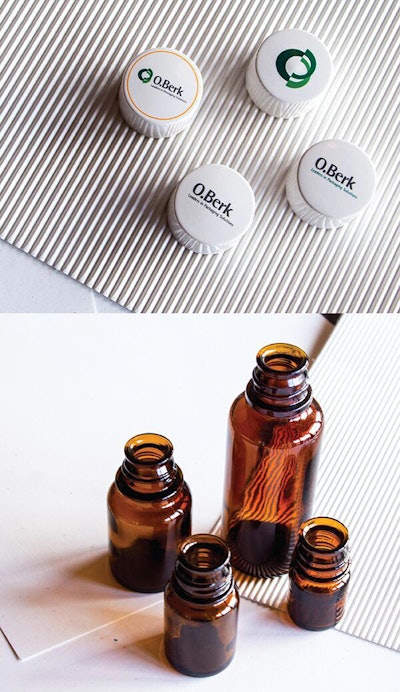 Colorful pad printing on top of closures allows improvements in brand identity; permits putting a message on top of a bottle.