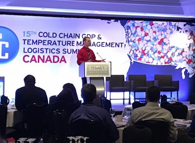 Alan Kennedy of TEAM-UP speaks at IQPC Cold Chain Canada on March 2, 2017.