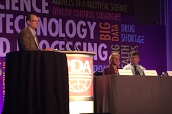 Moderator Aaron Goerke, PhD. Associate Director/Head of Downstream Global Manufacturing Science & Technology at Genentech, with Michele D’Alessandro, Vice President and Chief Information Officer at Merck & Company, and Adam Fermier, PhD, Scientific Director, PDMS, Janssen Pharmaceuticals R&D