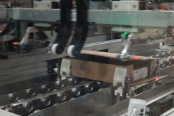 A gantry robot wraps the corrugated around the order.