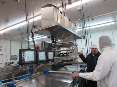 Three of the new CIJ ink jet systems are integrated into this primary packaging machine.