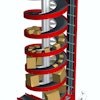 Wide-slat spiral conveyor