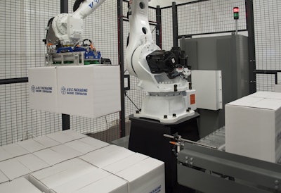 Robot palletizer line