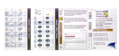 In the Best Health Product category, the OTEZLA (apremilast) Titrition Pack by Celgene was recognized for its design, which maximizes patient compliance to titration-dosing schedule.