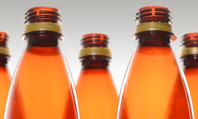 Clear PET bottles could be blended with amber colored bottles to avoid recycling issues.Photo courtesy of Plastic Technologies, Inc.