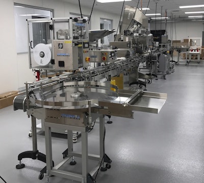 This new automatic bottle filling line for nutrition product manufacturer Global Healing Center was designed and installed by Deitz Co. The line more than doubles production rates and saves on labor costs.