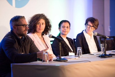 Morning panel at Bio Convergence from left to right: Seventh Generation’s Derrick Lawrence, Mars’ Rachel Goldstein, PepsiCo’s Sri Narayan-Sarathy and Tetra Pak’s Elisabeth Comere.