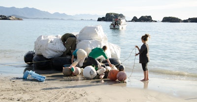 Ocean plastic was collected on the shorelines of Vancouver Island by Ocean Legacy Foundation for Lush Cosmetics.
