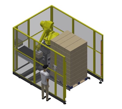 Compact robotic palletizer