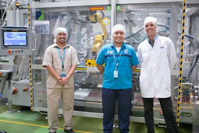 Shown are Fresian Flag employees instrumental in the installation of the company’s new robotic case packers.