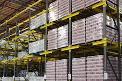 Nor-Cal Beverage Company revamped its storage racking system with Twinlode’s Gen2 dual-pallet system, allowing Nor-Cal to better maximize the storage space in its warehouses. Photo courtesy of Twinlode.
