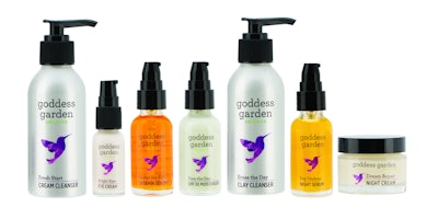 Goddess Garden Daily Facial Routine line AFTER the redesign.