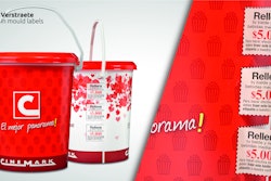 With three removable discount coupons on the IML label, the buckets can be reused up to three times in the cinema.